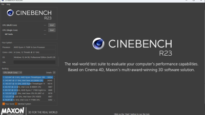 Cinebench R23 (씨네밴치 R23) - 하드웨어 성능 테스트